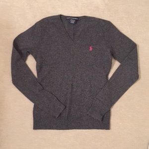 Gray vneck sweater